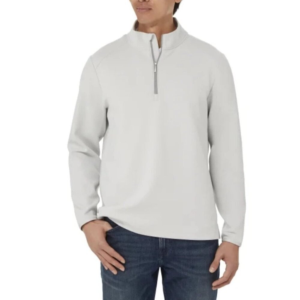 Kirkland Signature Men's S 1/2 Zip Pullover Gray Sweatshirt Scuba N0168